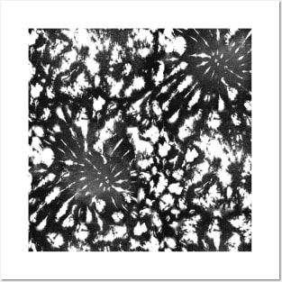 Black and White Galactic Tie-Dye Posters and Art